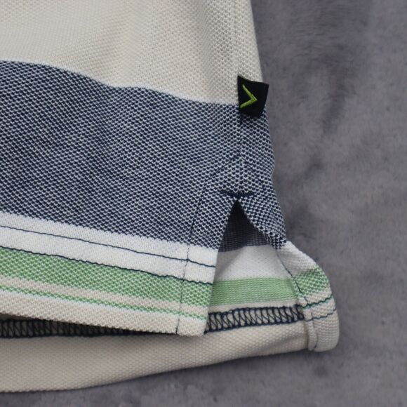 Callaway Shirt Mens L Gray Multicolor Striped Polo Sport Short Sleeve LOGO - Picture 12 of 16